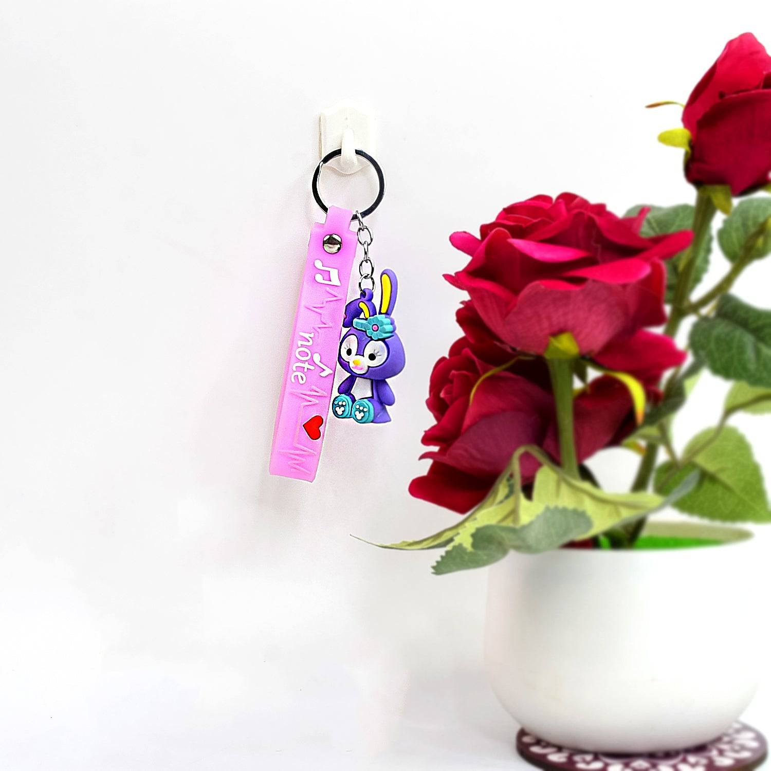 Cute Cartoon Silicone 3D Key Chain with Metal Hook & Strap (Pack of 1)-jugaad.shop