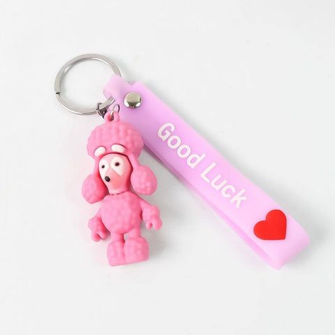 Cute Cartoon Silicone 3D Key Chain with Metal Hook & Strap (Pack of 1)-jugaad.shop