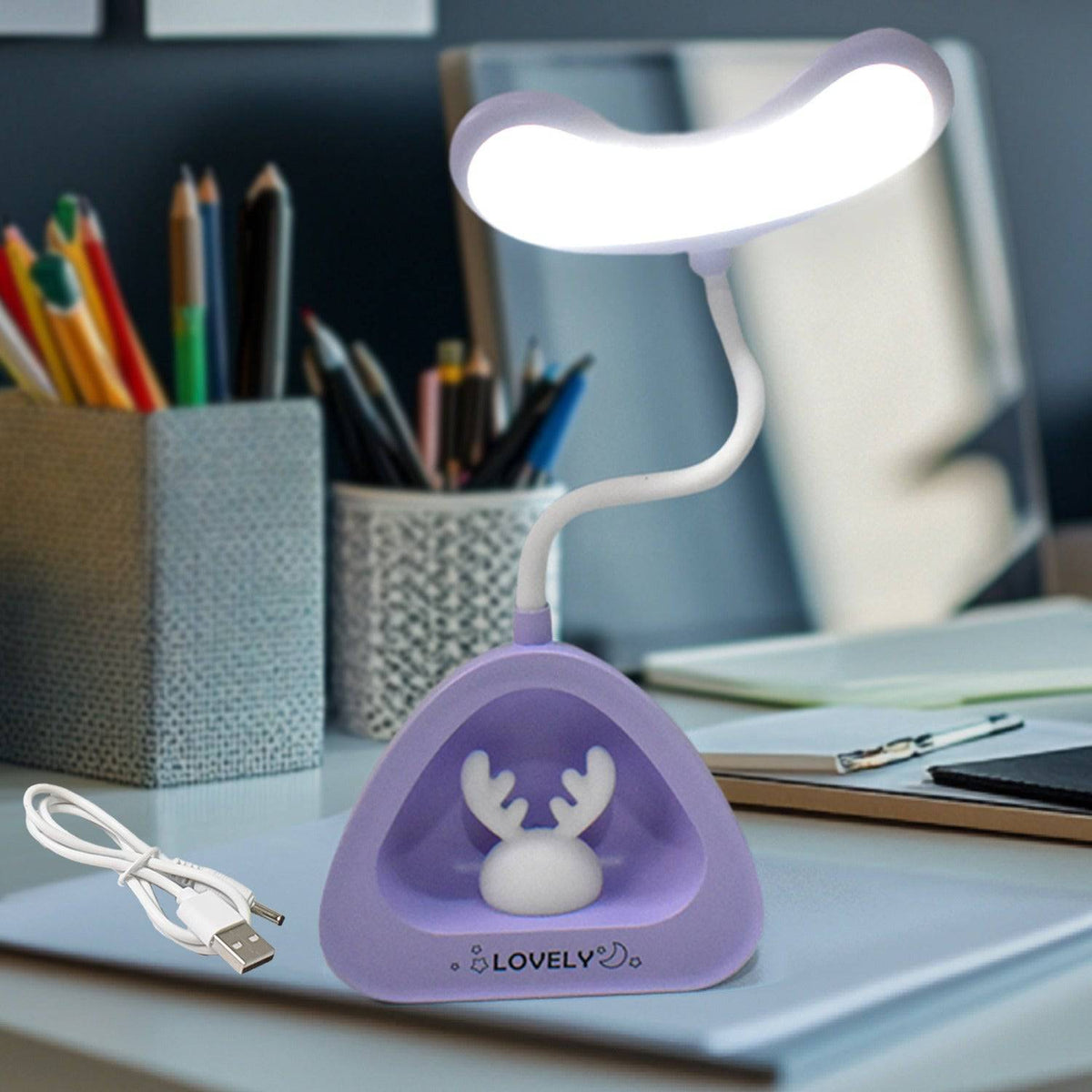 Cute Lovely LED Desk Light, LED Lamps Button Control (1 Pc)