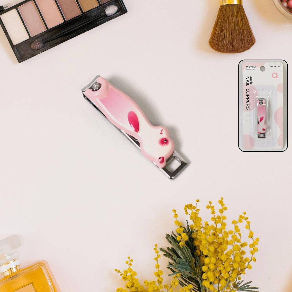 Cute Nail Clipper with Nail Catcher, Nail File - Stainless Steel (1 Pc) - jugaad.shop