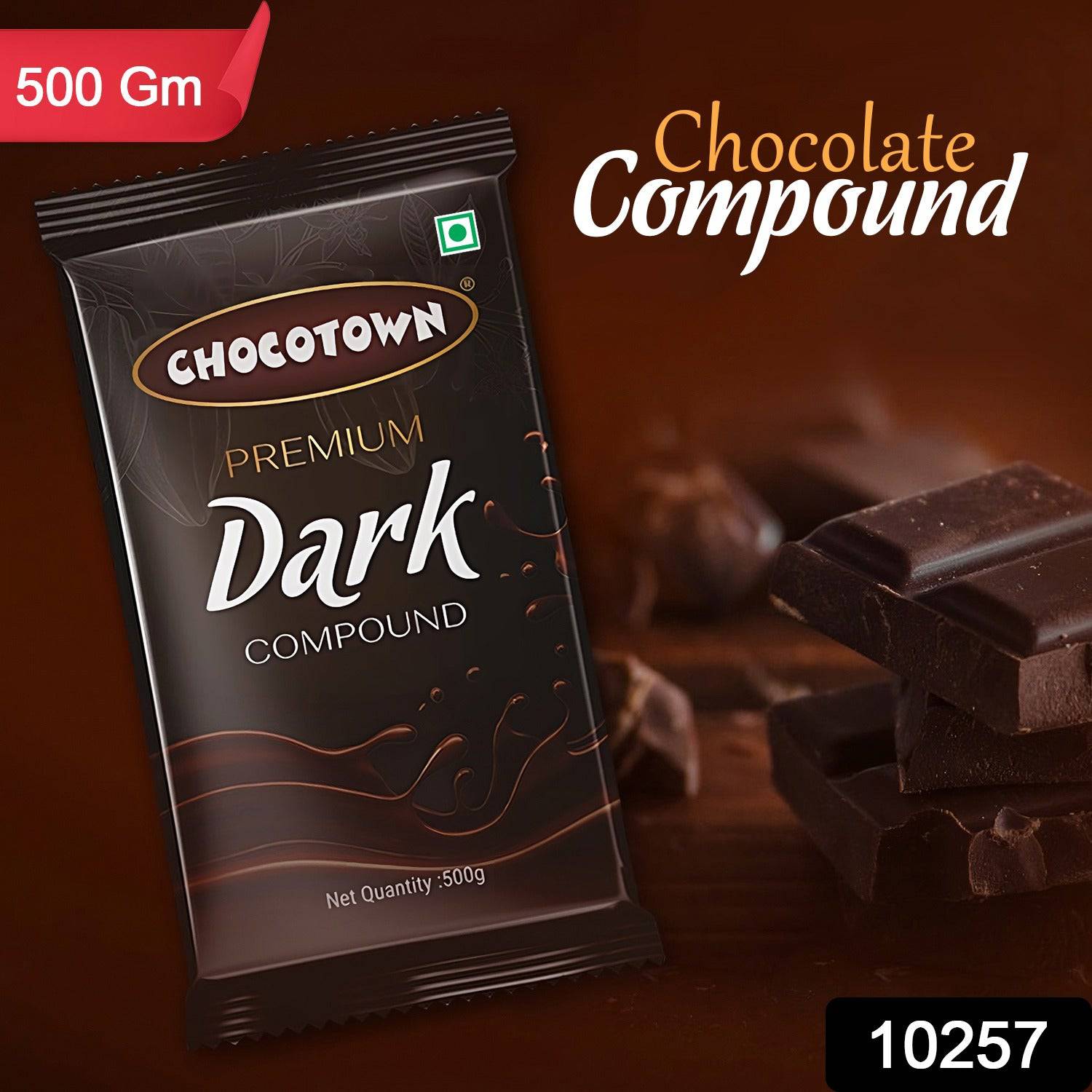 Dark Compound 500gm | Chocotown Dark Choco Slab