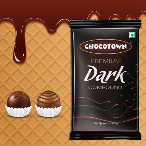 Dark Compound 500gm | Chocotown Dark Choco Slab