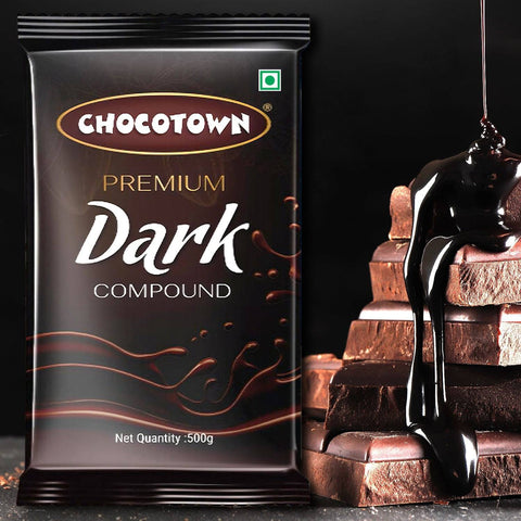 Dark Compound 500gm | Chocotown Dark Choco Slab