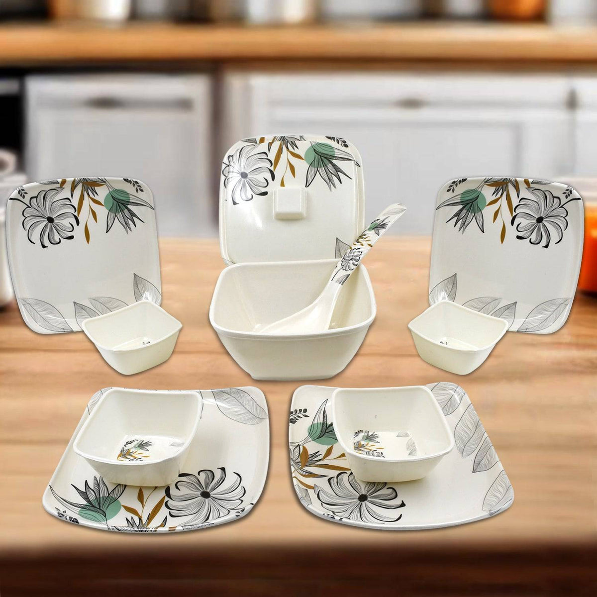 Divine lunch Tableware, Dinner Set (11 Pcs Set) - jugaad.shop