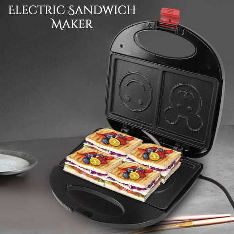 Double Sided Heating 750W Electric Sandwich Maker (1 Pc) - jugaad.shop