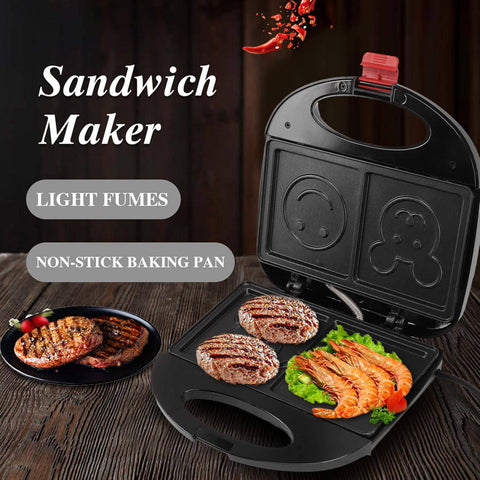 Double Sided Heating 750W Electric Sandwich Maker (1 Pc) - jugaad.shop