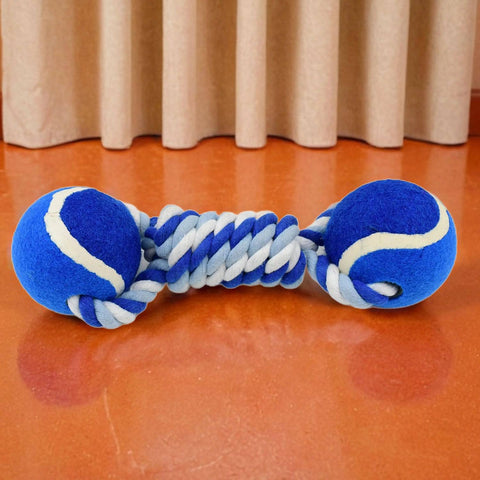 Durable Cotton Rope Dog Toy Two-Way Ball Design (1 Pc)