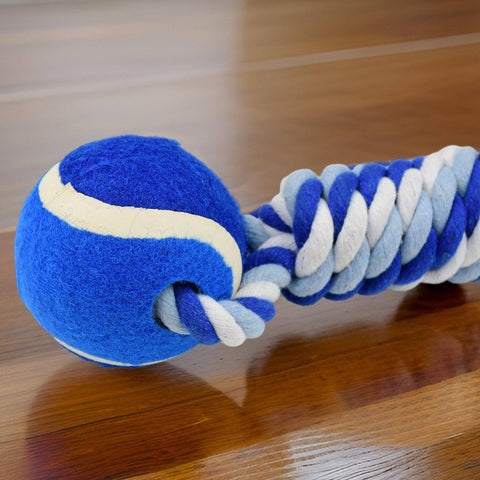 Durable Cotton Rope Dog Toy Two-Way Ball Design (1 Pc)