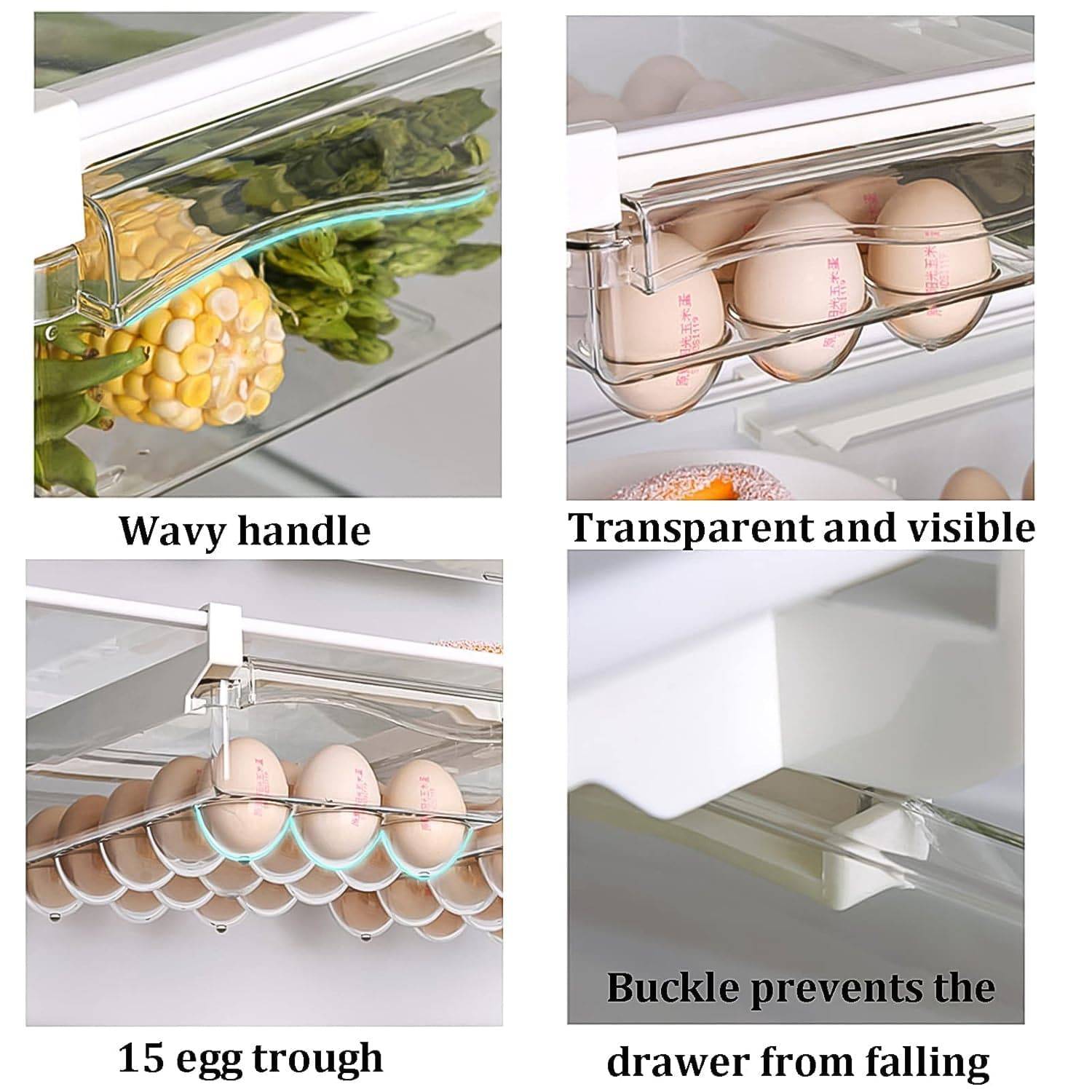 Egg Holder For Refrigerator Set Hanging Fridge Organizer Drawer (1 Pc)