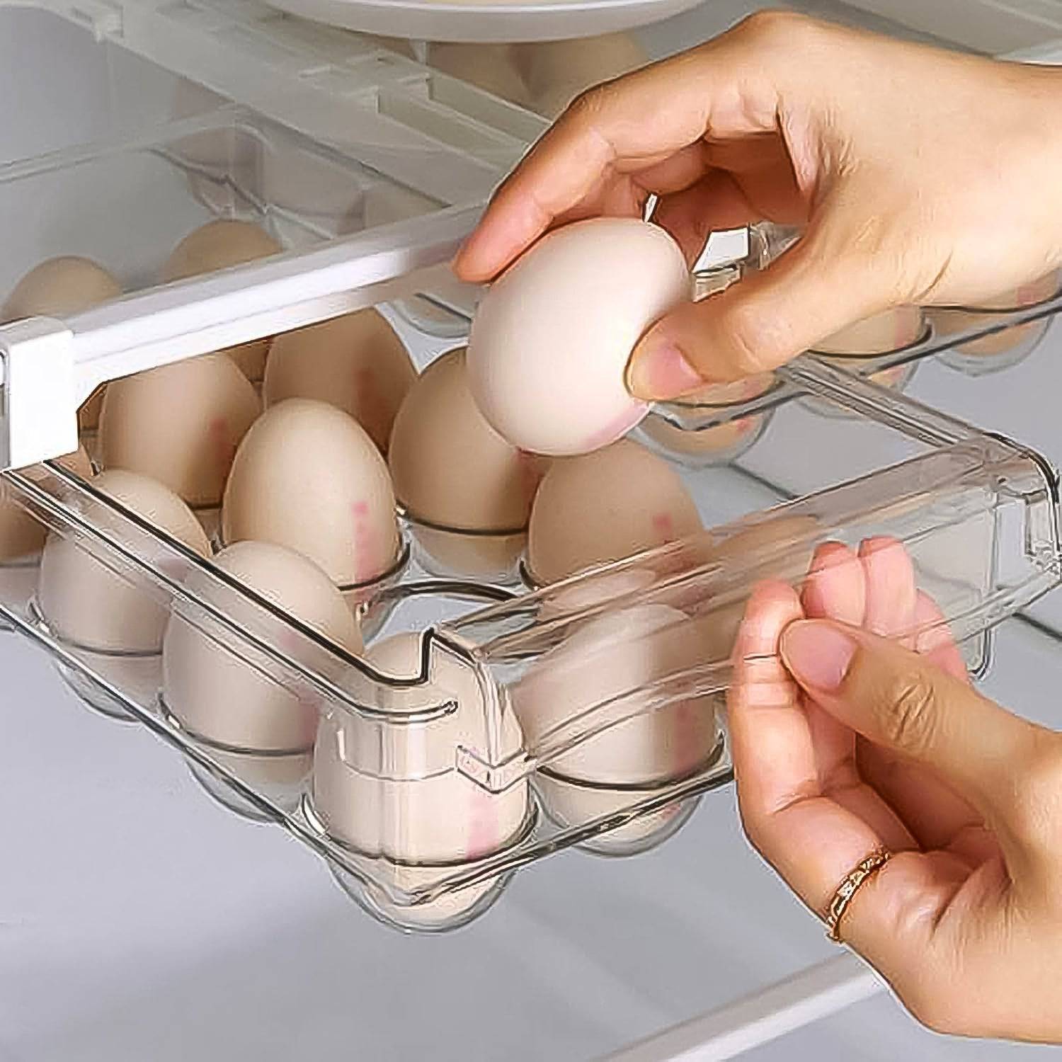 Egg Holder For Refrigerator Set Hanging Fridge Organizer Drawer (1 Pc)