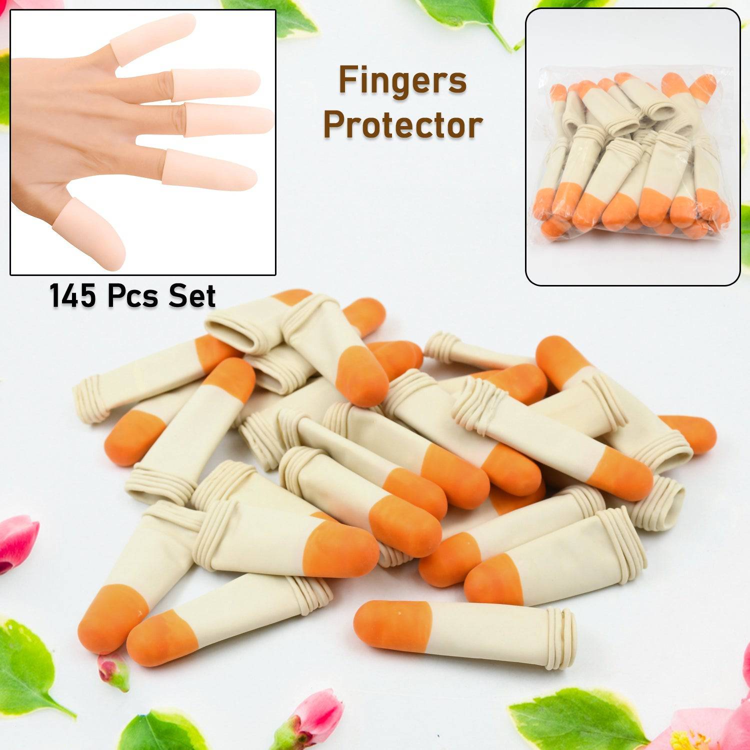 Finger Caps, Silicone Finger Protectors Sleeves (Finger Cots / 145 Pcs Set Approx)