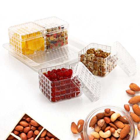 Ganesh Multipurpose Gift Set, Dry fruit Candy (4 Pcs Set / With Tray)