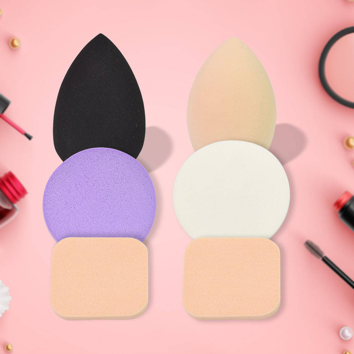 Makeup Sponges Set, Perfect for Liquid, Cream, and Powder (6 Pcs Set)-jugaad.shop