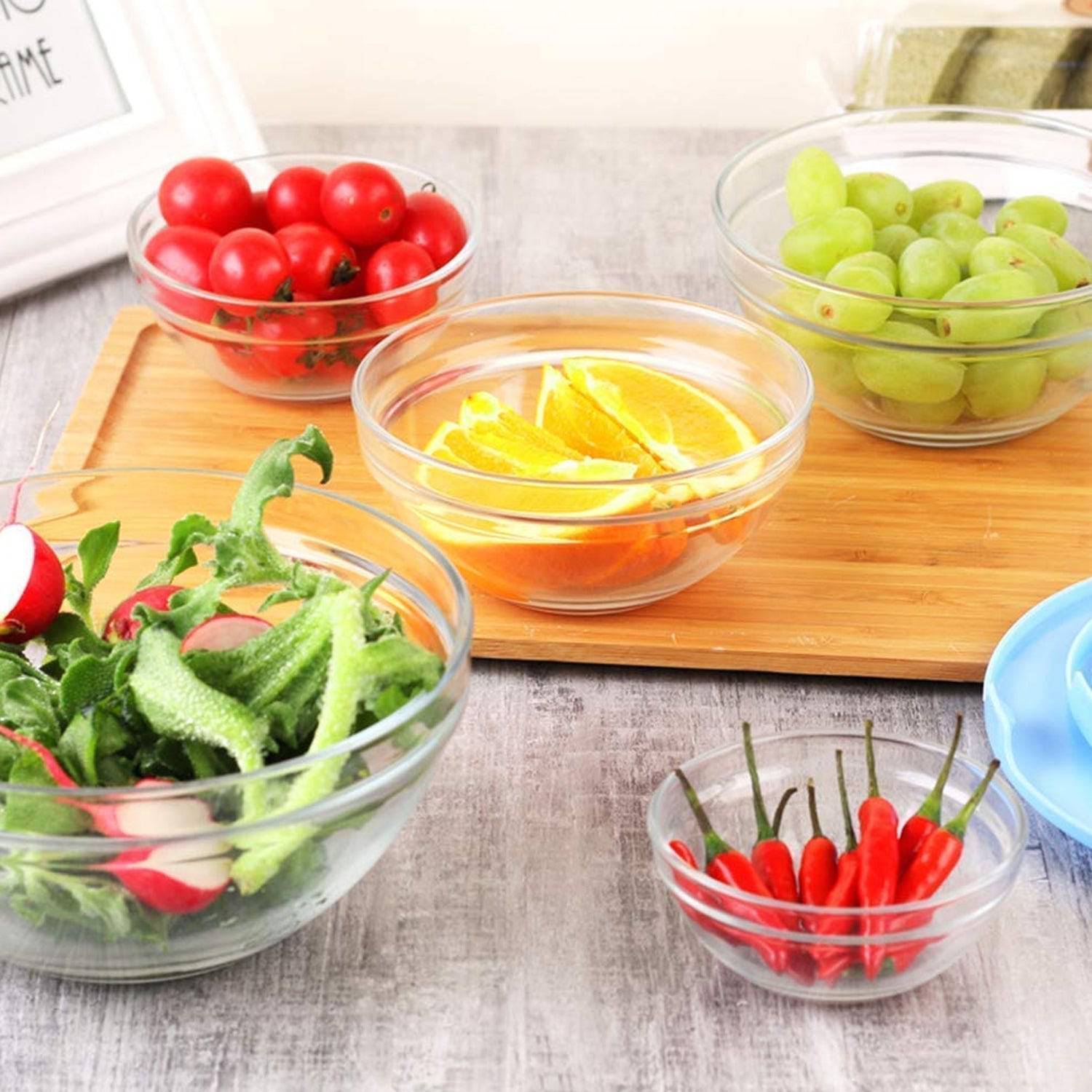 Modern Glass Bowl Set Mixing / Storage Bowls with Lids (5 Pcs Set) - jugaad.shop