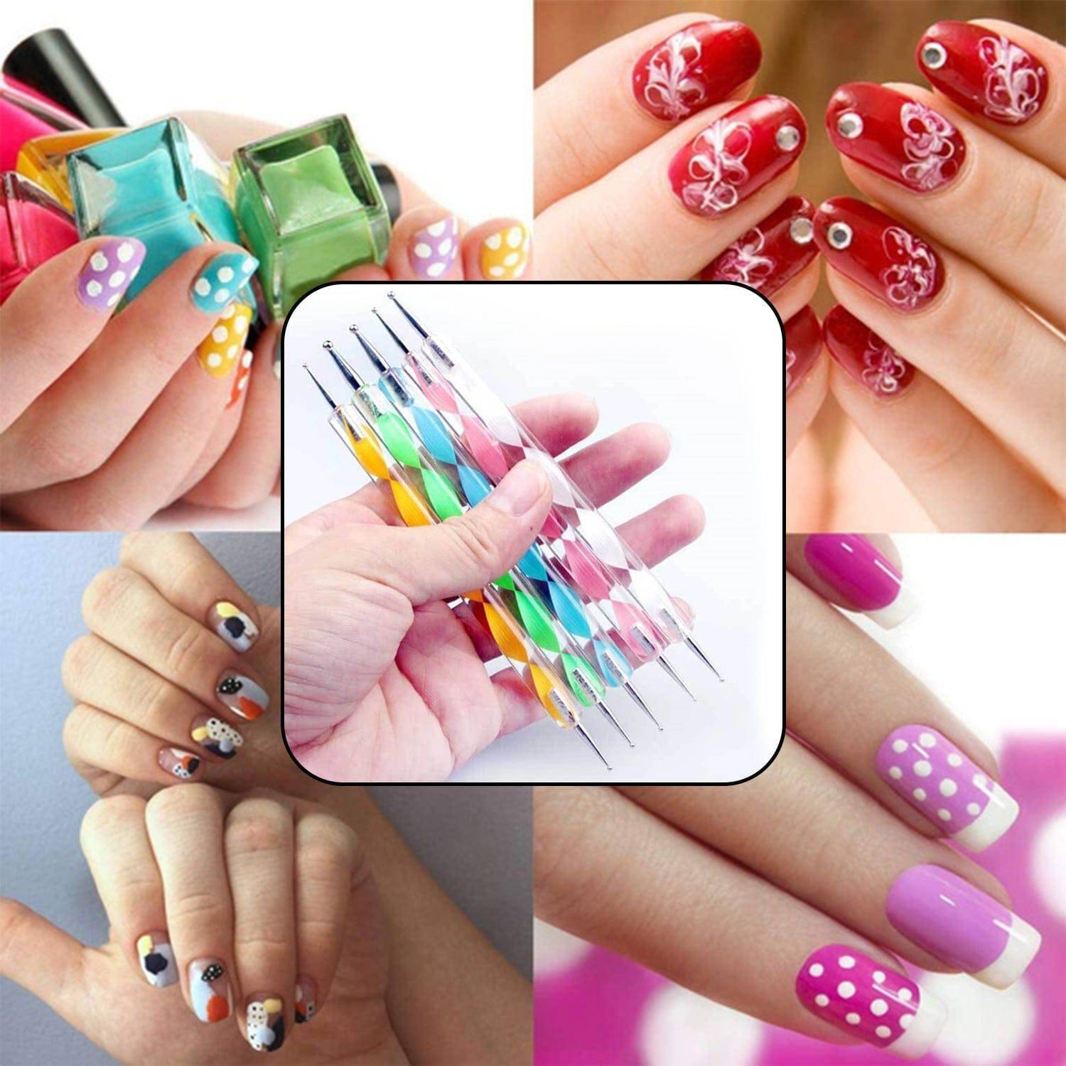 Nail Art Point Pen and Set Used by Women's for Their Fashion Purposes (Pack of 5Pcs) - jugaad.shop