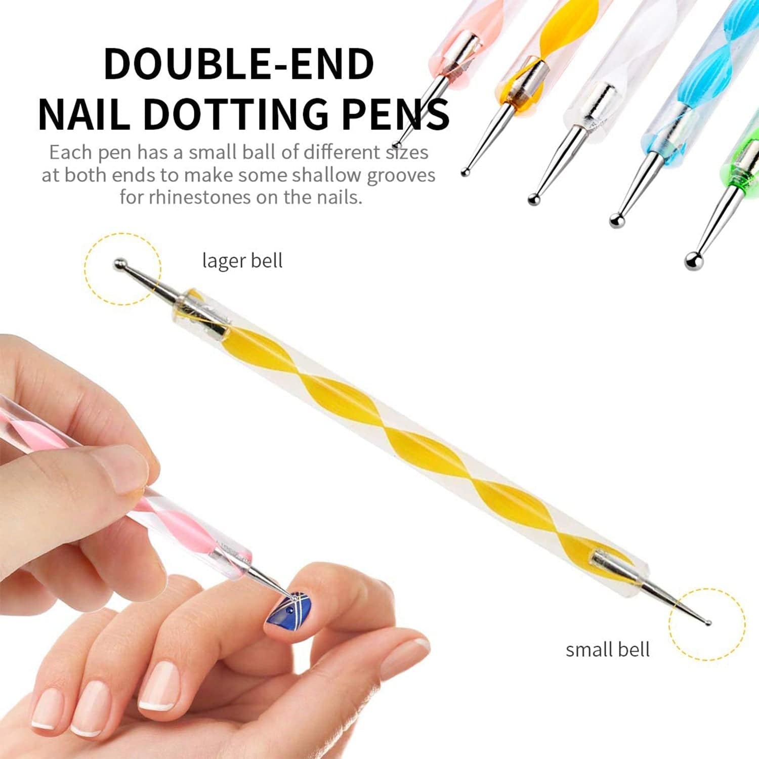 Nail Art Point Pen and Set Used by Women's for Their Fashion Purposes (Pack of 5Pcs) - jugaad.shop