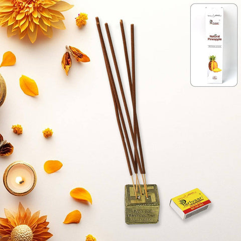 Natural Pineapple Fragrance Incense Sticks Agarbatti (90 Gm / With Machis 1 Packet)