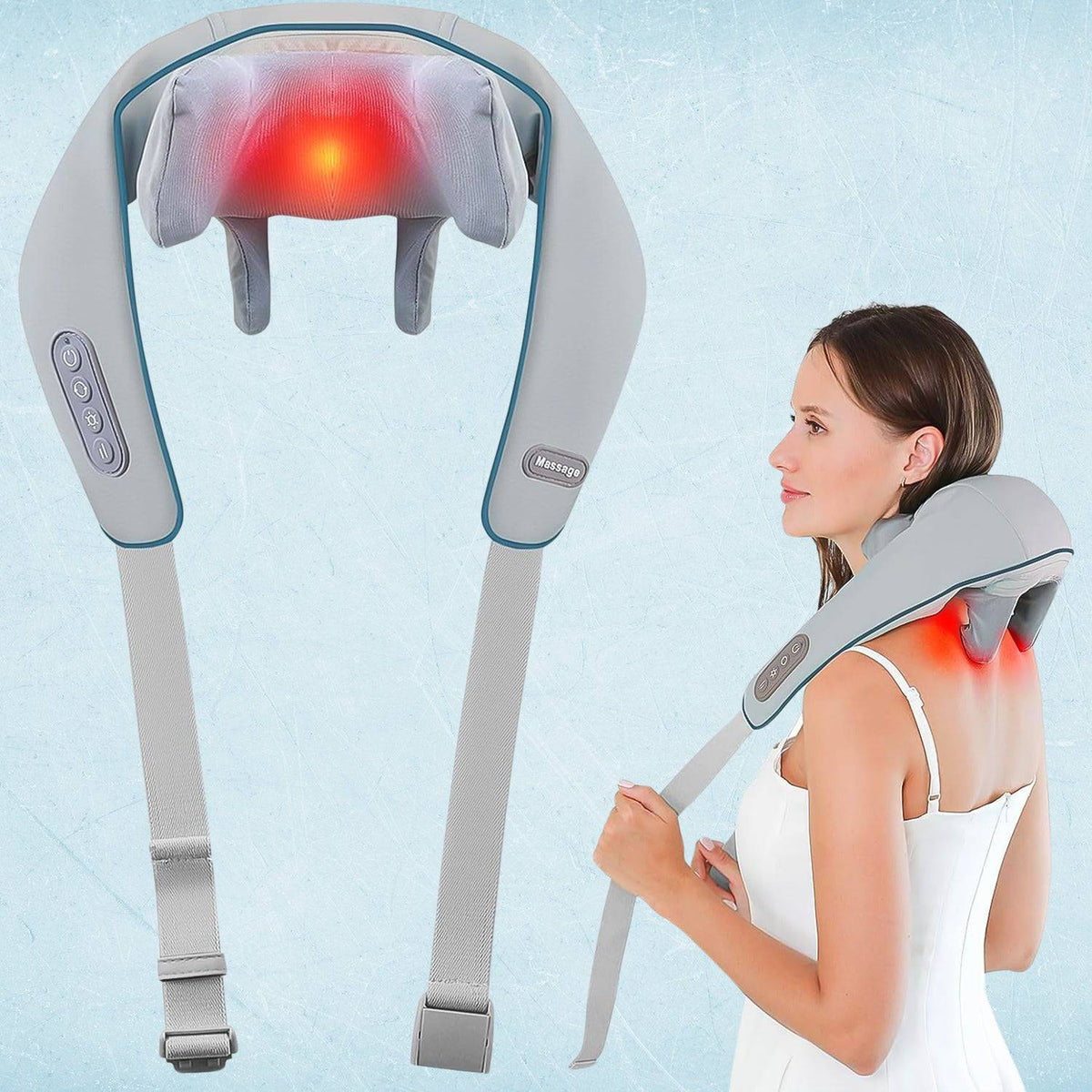 Neck & Shoulder Massagers with Heat, Electric Rechargeable (1 Pc), Gym Equipment