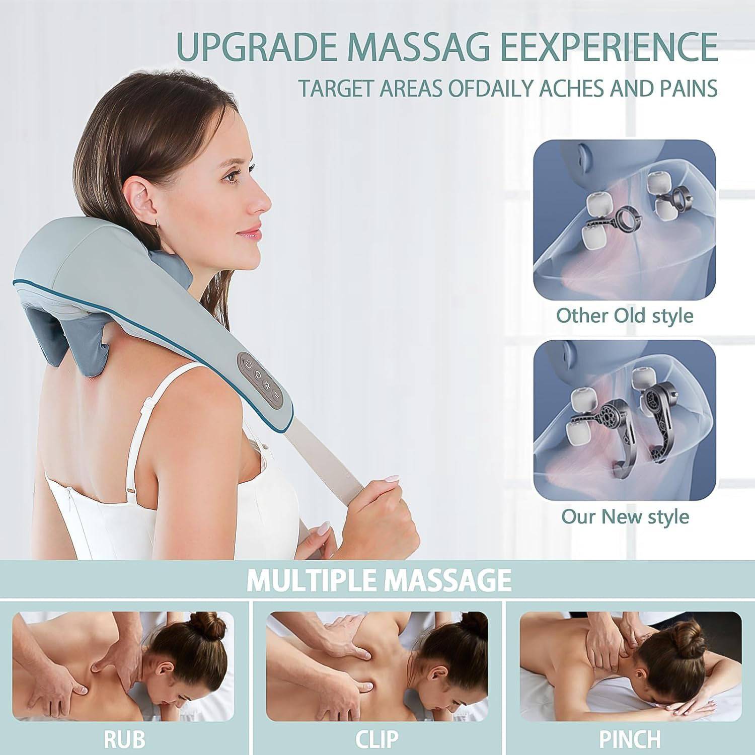 Neck & Shoulder Massagers with Heat, Electric Rechargeable (1 Pc), Gym Equipment