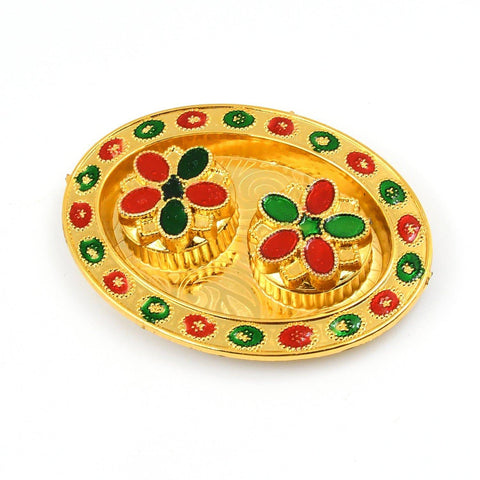 Oval Shape Special Puja Thali (1 Pc / Mix Design)