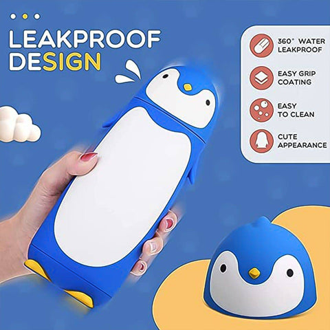 Penguin Water Bottle Penguin Cartoon Water Bottle Funny Travel Mug Insulated, Inner glass Vacuum Water Bottle