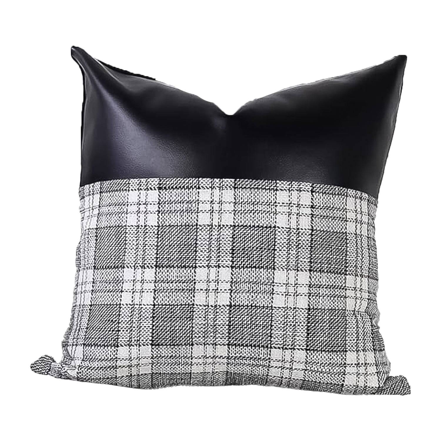 Pillow Covers Cushion Cases Soft Leather and Cotton (23 × 22 Inch / 1 Pair / 2 Pc)