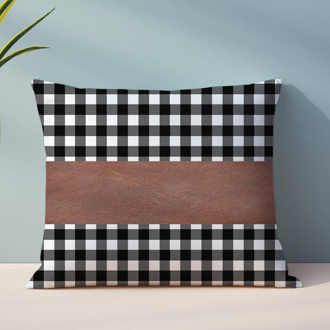 Pillow Covers, Leather & Cotton Cushion Covers (15 × 15 Inch / 1 Pair / 2 Pc)