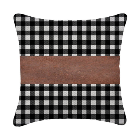 Pillow Covers, Leather & Cotton Cushion Covers (15 × 15 Inch / 1 Pair / 2 Pc)