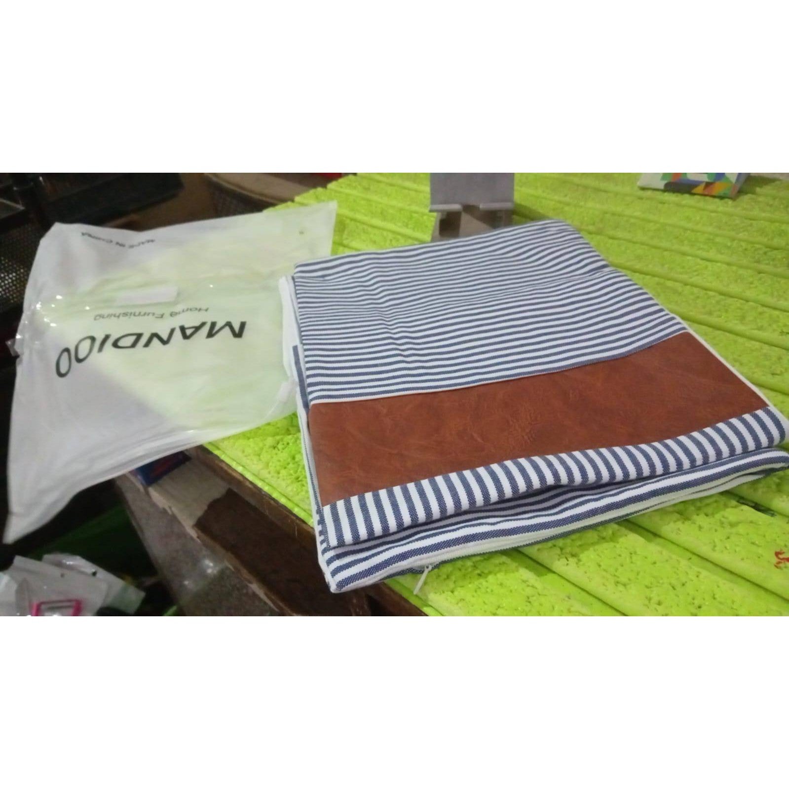 Pillow Covers, leather & cotton Cushion Covers (20 × 20 Inch / 1 Pair / 2 Pc)