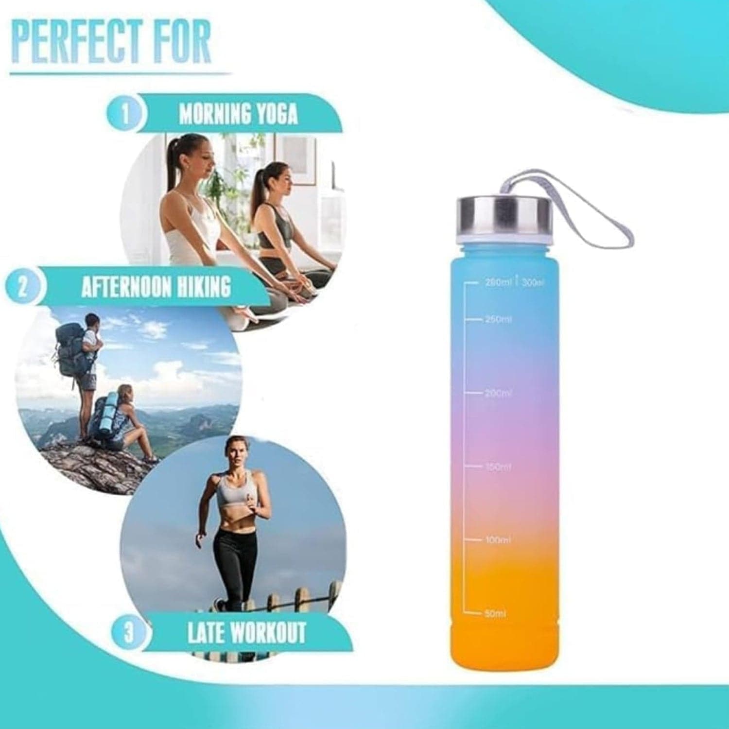 Plastic Motivational Water Bottle (300 ML)