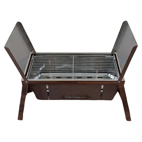 Portable BBQ / Barbecue Grill Stainless Steel Folding Charcoal Grill (1 Set / Net Weight : 2207 GM)