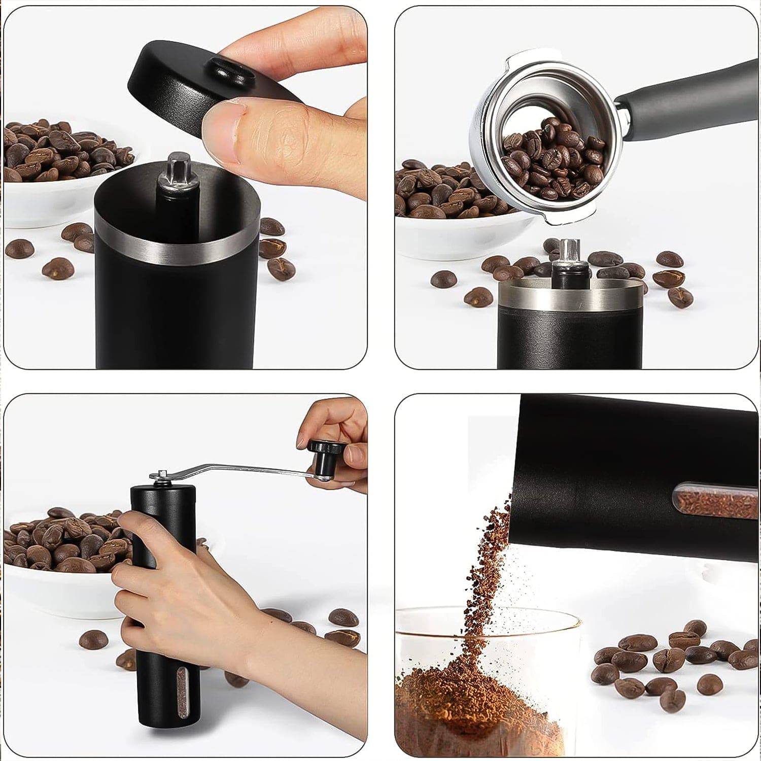 Portable Stainless Steel Manual Coffee Grinder (1 Pc)