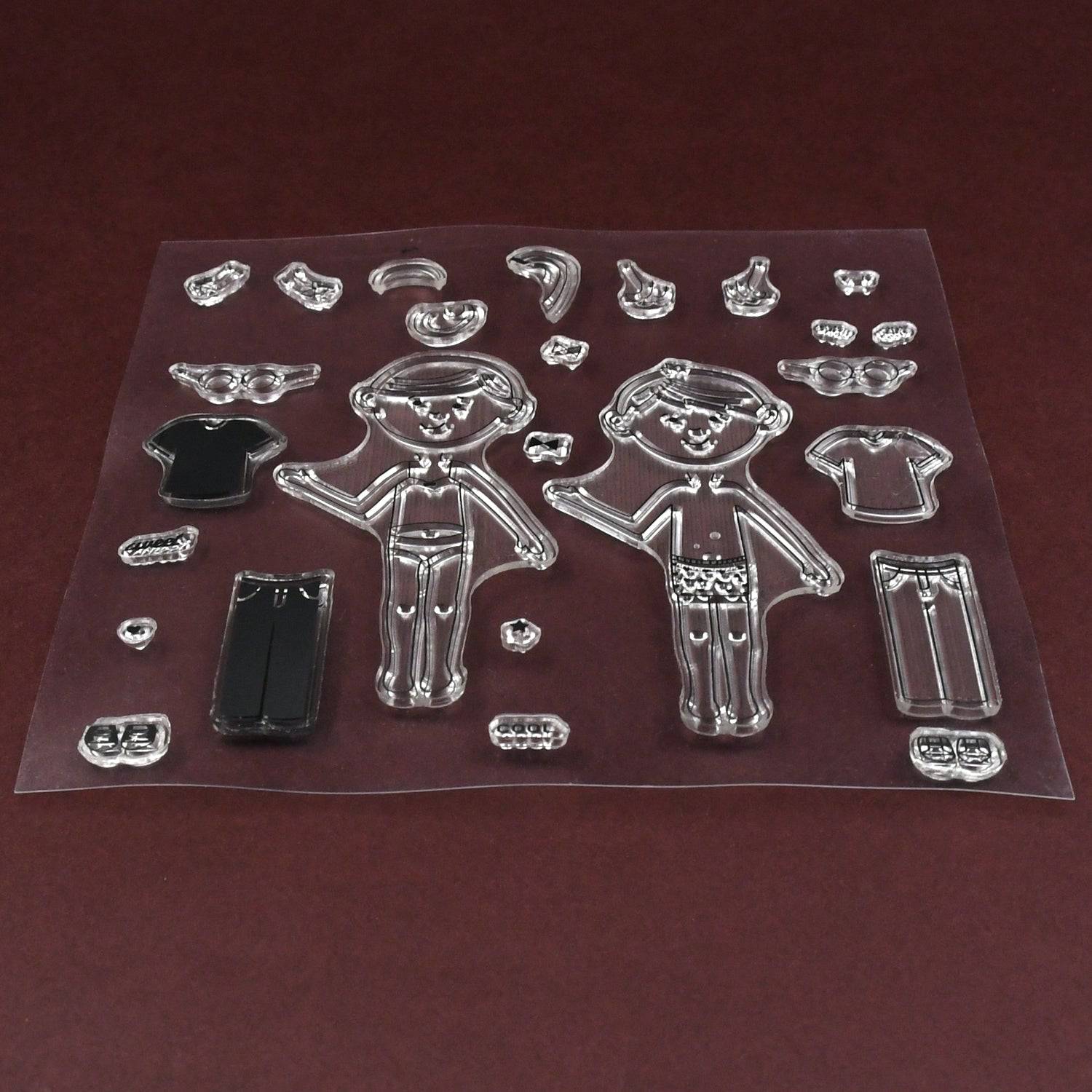 Reusable Transparent Rubber Stamp for Paper Crafts (Mix Design / 1 Sheet)