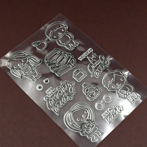 Reusable Transparent Rubber Stamp for Paper Crafts (Mix Design / 1 Sheet)