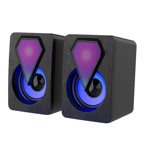 RGB Desktop Speakers, Plug, and Play USB Powered Speaker (2 Pc Set) - jugaad.shop