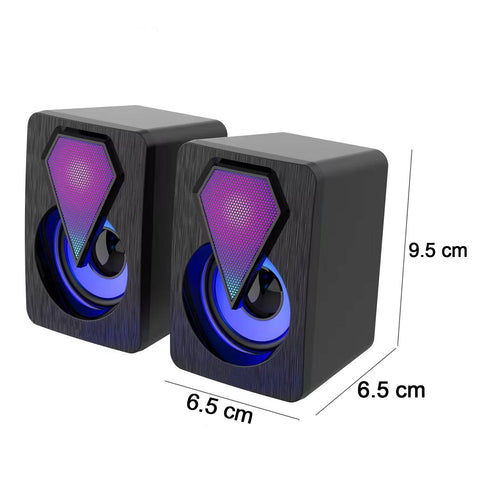 RGB Desktop Speakers, Plug, and Play USB Powered Speaker (2 Pc Set) - jugaad.shop