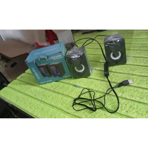 RGB Desktop Speakers, Plug, and Play USB Powered Speaker (2 Pc Set) - jugaad.shop