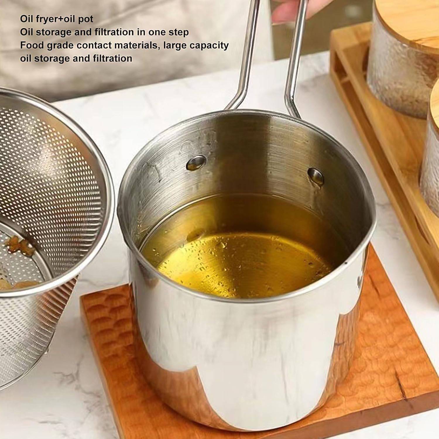 Small Deep Frying Pot With Strainer Basket (2 Pc Set) - jugaad.shop