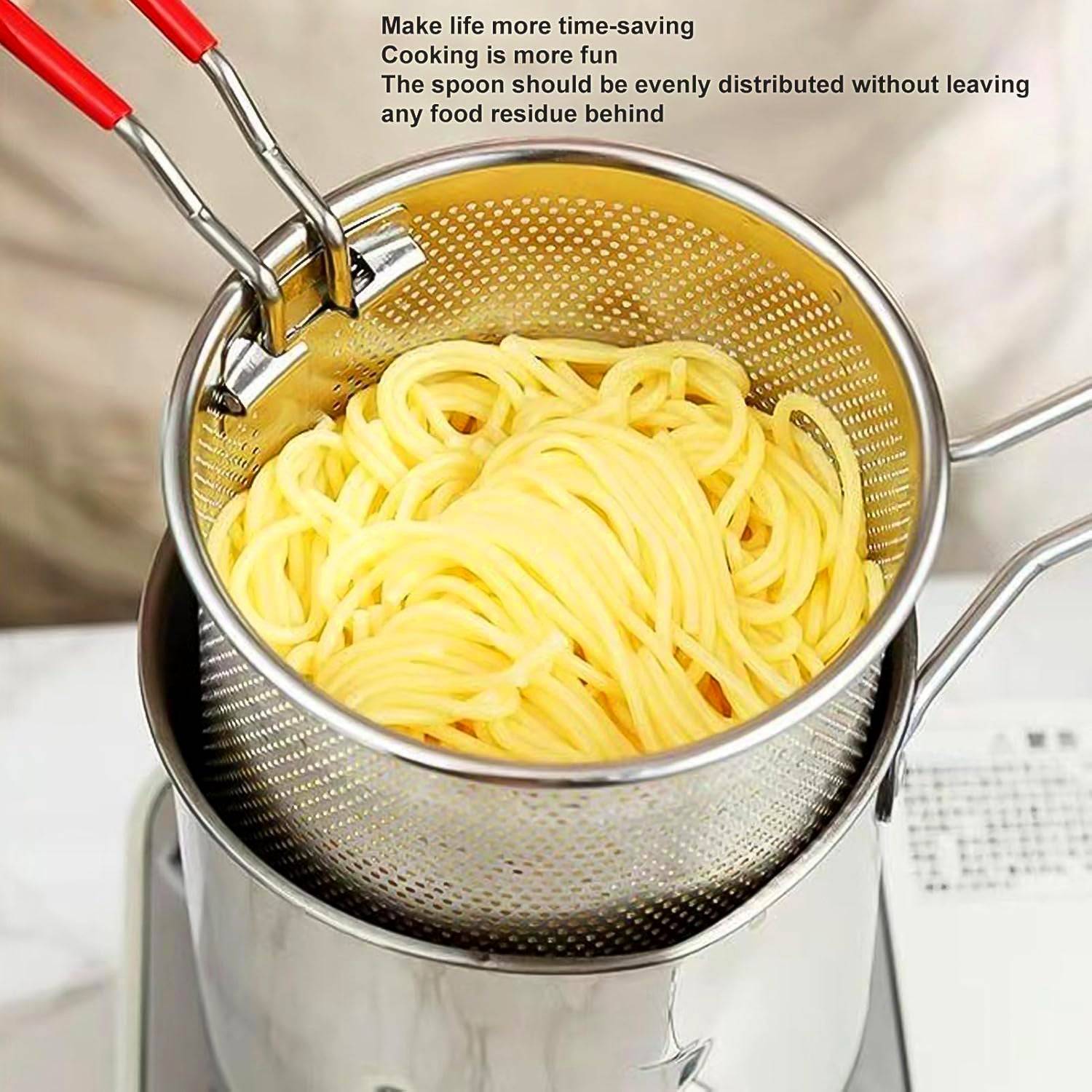 Small Deep Frying Pot With Strainer Basket (2 Pc Set) - jugaad.shop