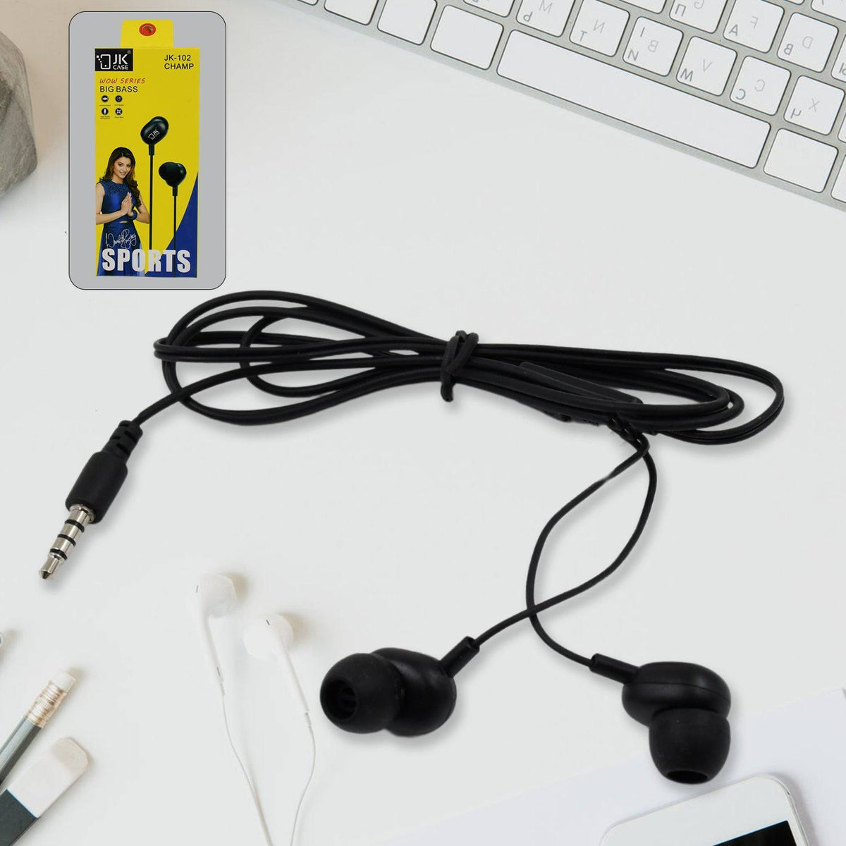 Sport Wired Earphone with Mic (1 Pc) - jugaad.shop