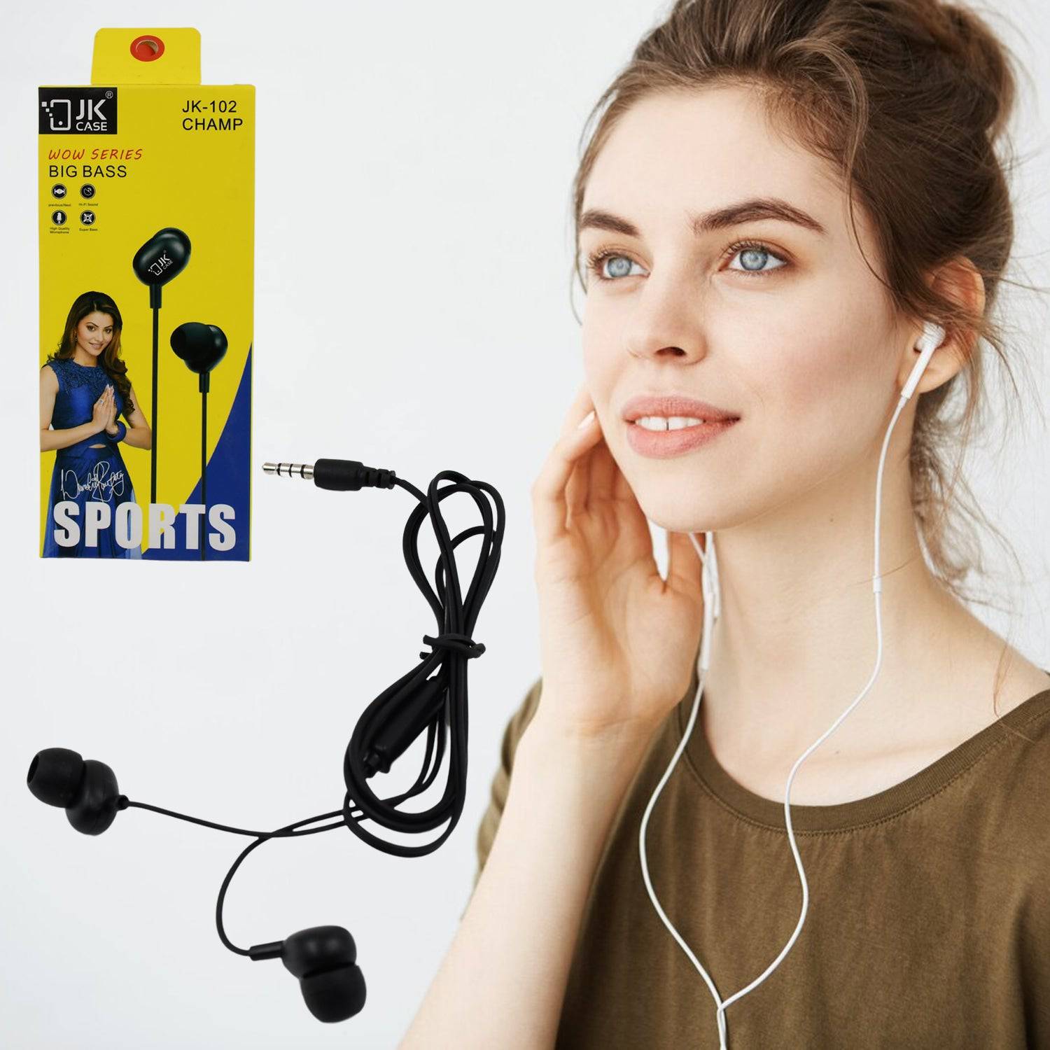 Sport Wired Earphone with Mic (1 Pc) - jugaad.shop