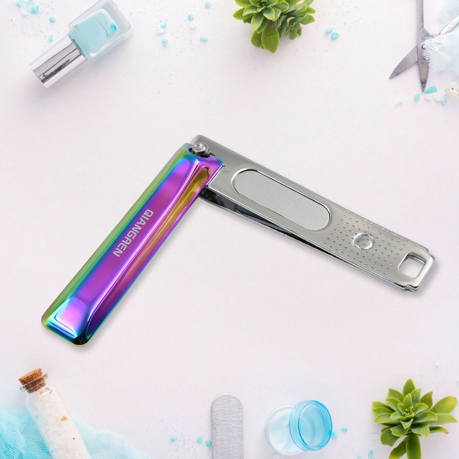 Stainless Steel Folding Portable Large Nail Clippers with Nail File (1 Pc) - jugaad.shop