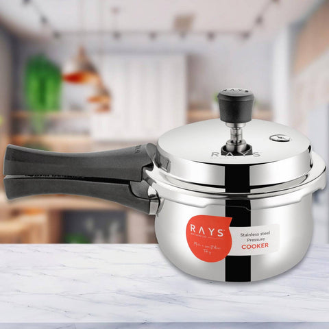 Stainless Steel Rays Fusion Pressure Cookers With Outer Lid (2.5 Litres / 5-Year warranty)