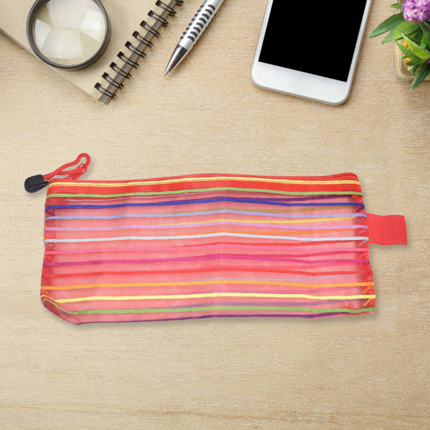 Transparent Zippered Nylon Mesh Multi Purpose Pouch / Purse