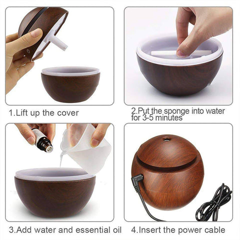 Ultrasonic Aromatherapy Humidifier USB Desktop (130 ML / 1 Pc)-jugaad.shop