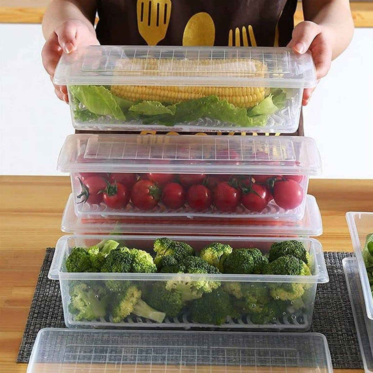 Vegetables & Fruits Freezer Storage Container (PACK OF 6PC 1500ML) - jugaad.shop