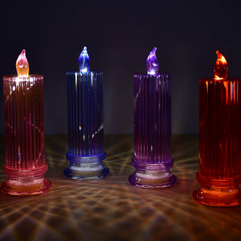 Big Simple Candles for Home Decoration, Crystal Candle Lights (Multicolor)-jugaad.shop