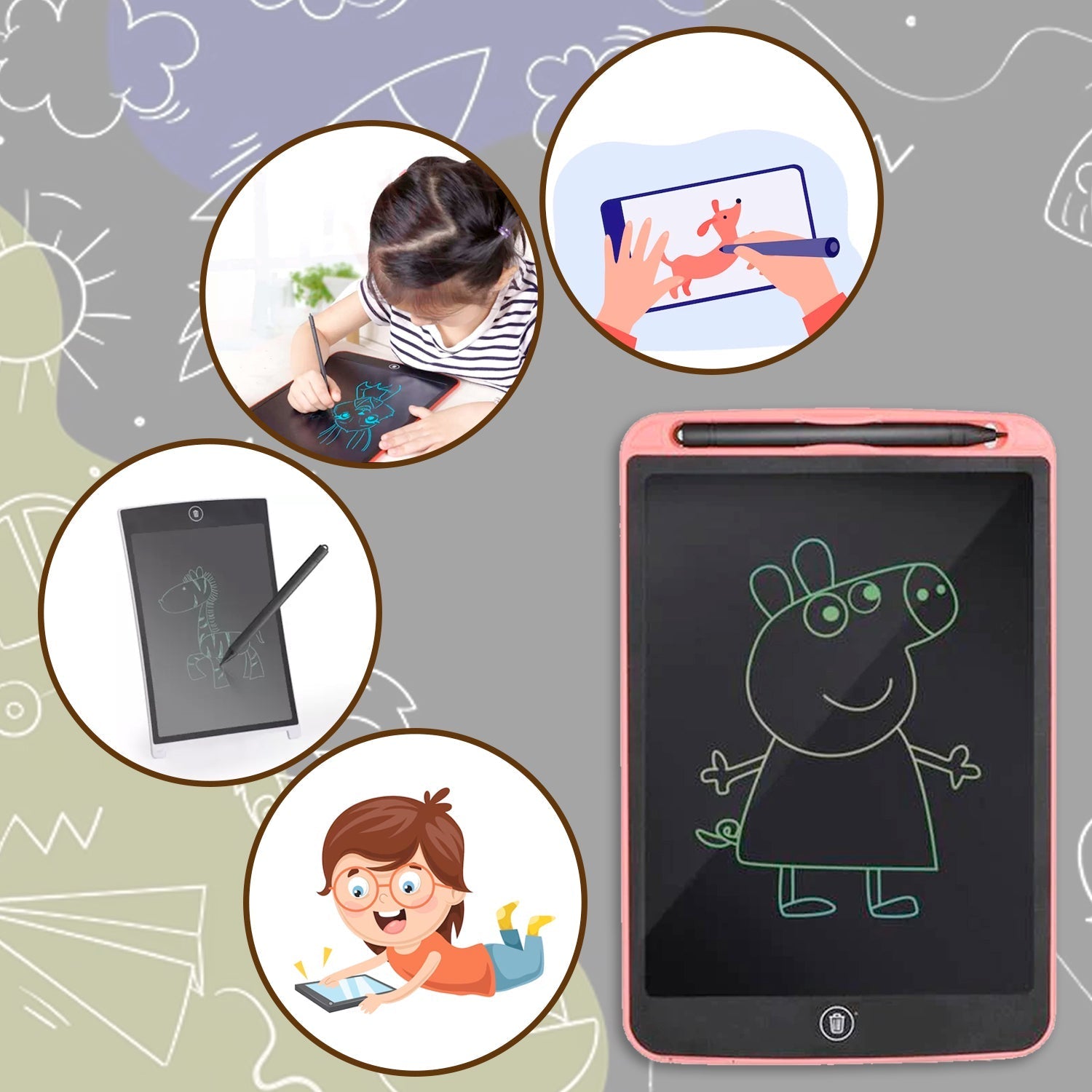 LCD Portable Writing Pad / Tablet for Kids - 8.5 Inch - jugaad.shop